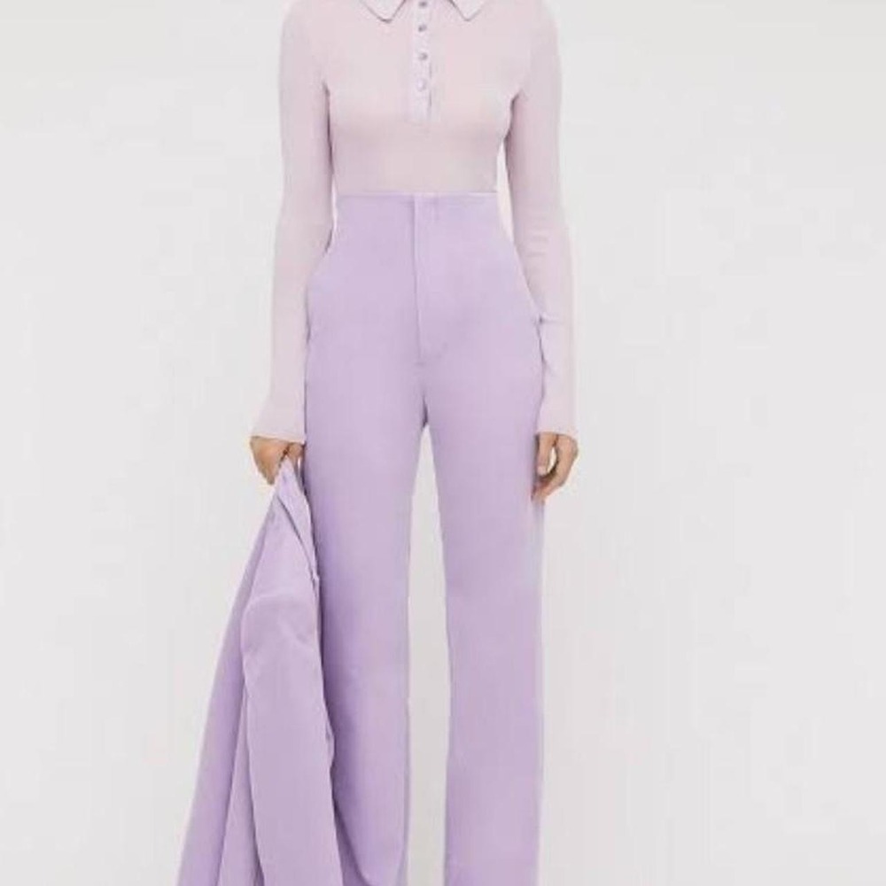 Scanlan Theodore Mauve Purple Velvet Trouser Pants Size 2